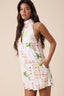 Sky to Moon - Vintage Print Turtle Neck Mini Dress