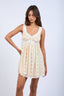 Sky to Moon - Vintage Chenille Jacquard Ruffle Lace Mini Dress
