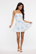Sky to Moon - Soft Floral Mini Tube Dress