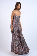 Sky to Moon - Black Floral Open Back Maxi Dress