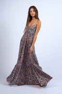 Sky to Moon - Black Floral Open Back Maxi Dress
