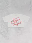The Clandestine Underground - Lucky Cowgirl, Western Vintage Cropped TShirt