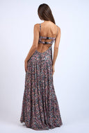 Sky to Moon - Black Floral Open Back Maxi Dress