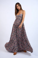 Sky to Moon - Black Floral Open Back Maxi Dress
