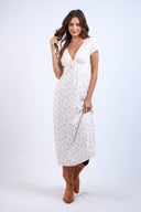 Sky to Moon - Floral V-Neck Straight Long Dress