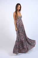 Sky to Moon - Black Floral Open Back Maxi Dress