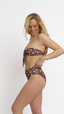 Georgia Triple Way Bandeau Top - Brown Polka Dot